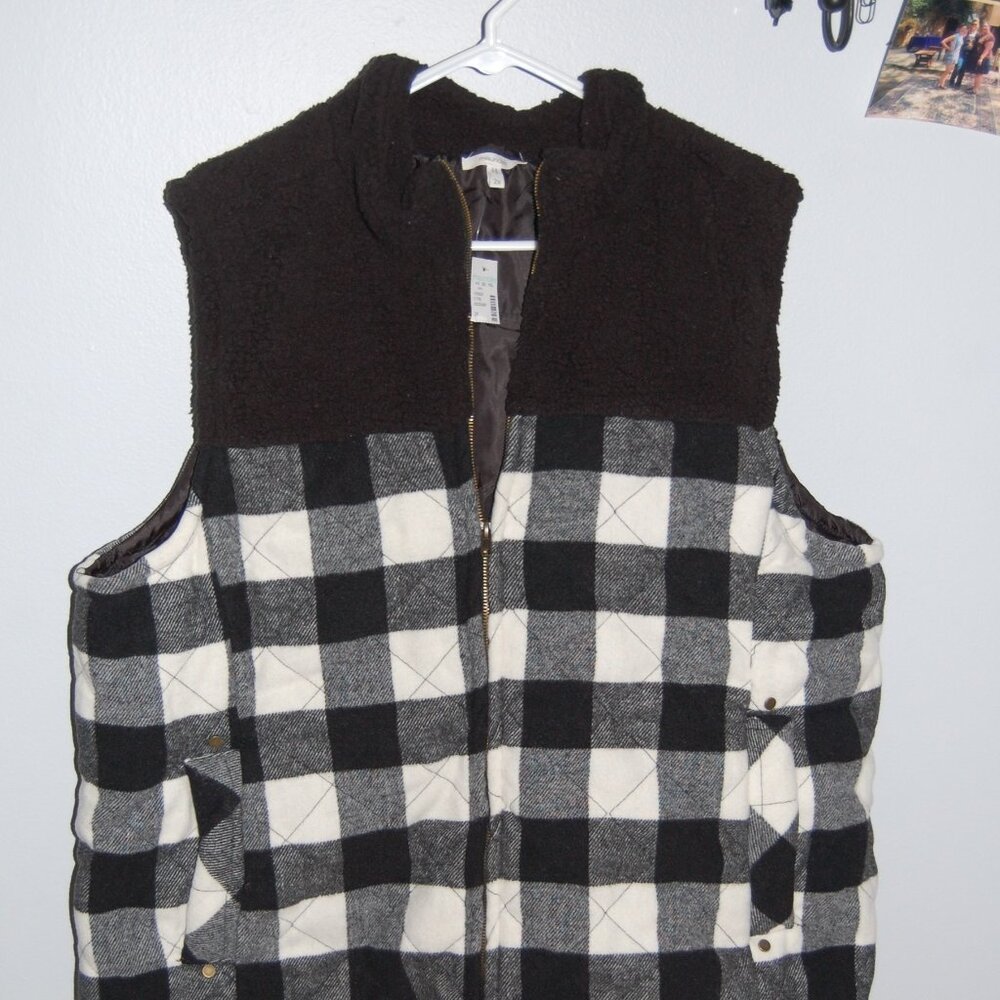 NEW-WOMENS 2X MAURICES PLAID VEST